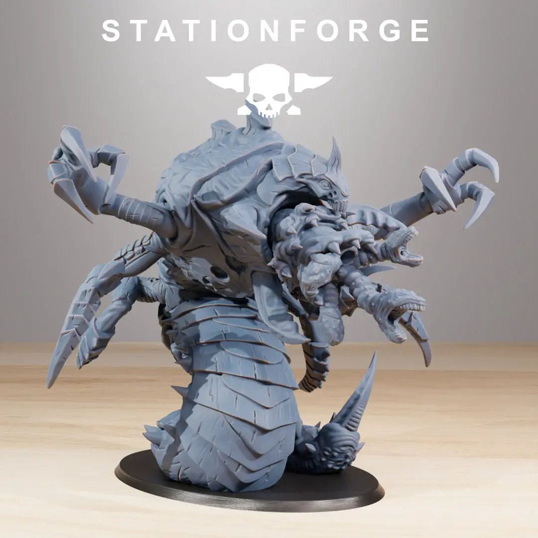 3D printed Xenarid Sentinel miniature by StationForge for Last Hope Miniatures, featuring detailed sci-fi alien robot design.