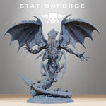 3D printed Xenarid Wormaak miniature by StationForge, part of Last Hope Miniatures collection, detailed alien creature with textured surface