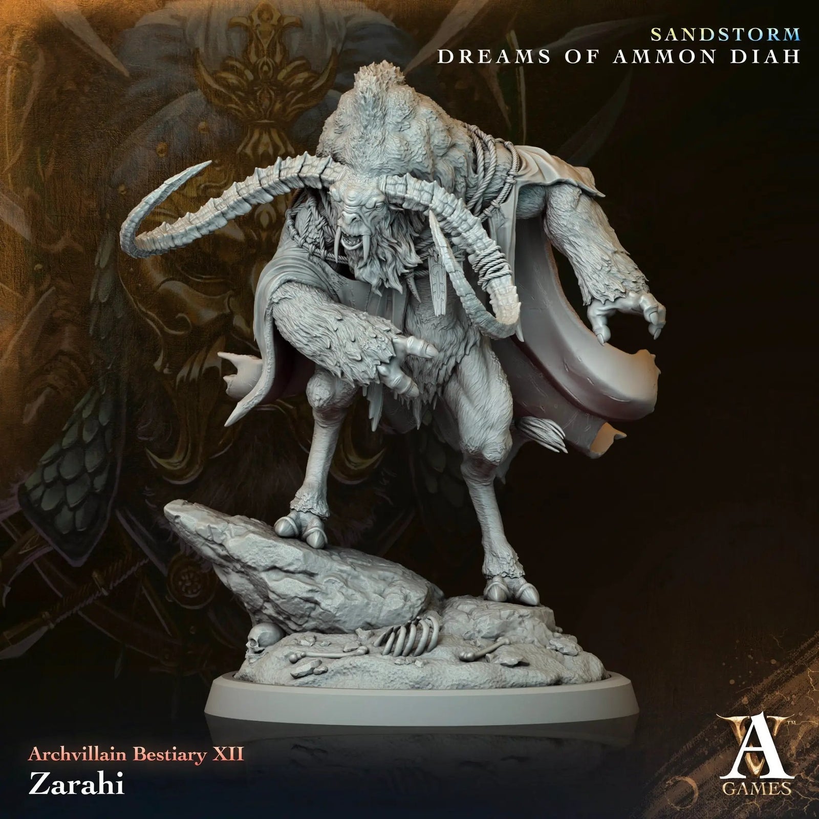 3D printed Zahari miniature by Last Hope Miniatures, detailed model from Archvillain Games for tabletop gaming.