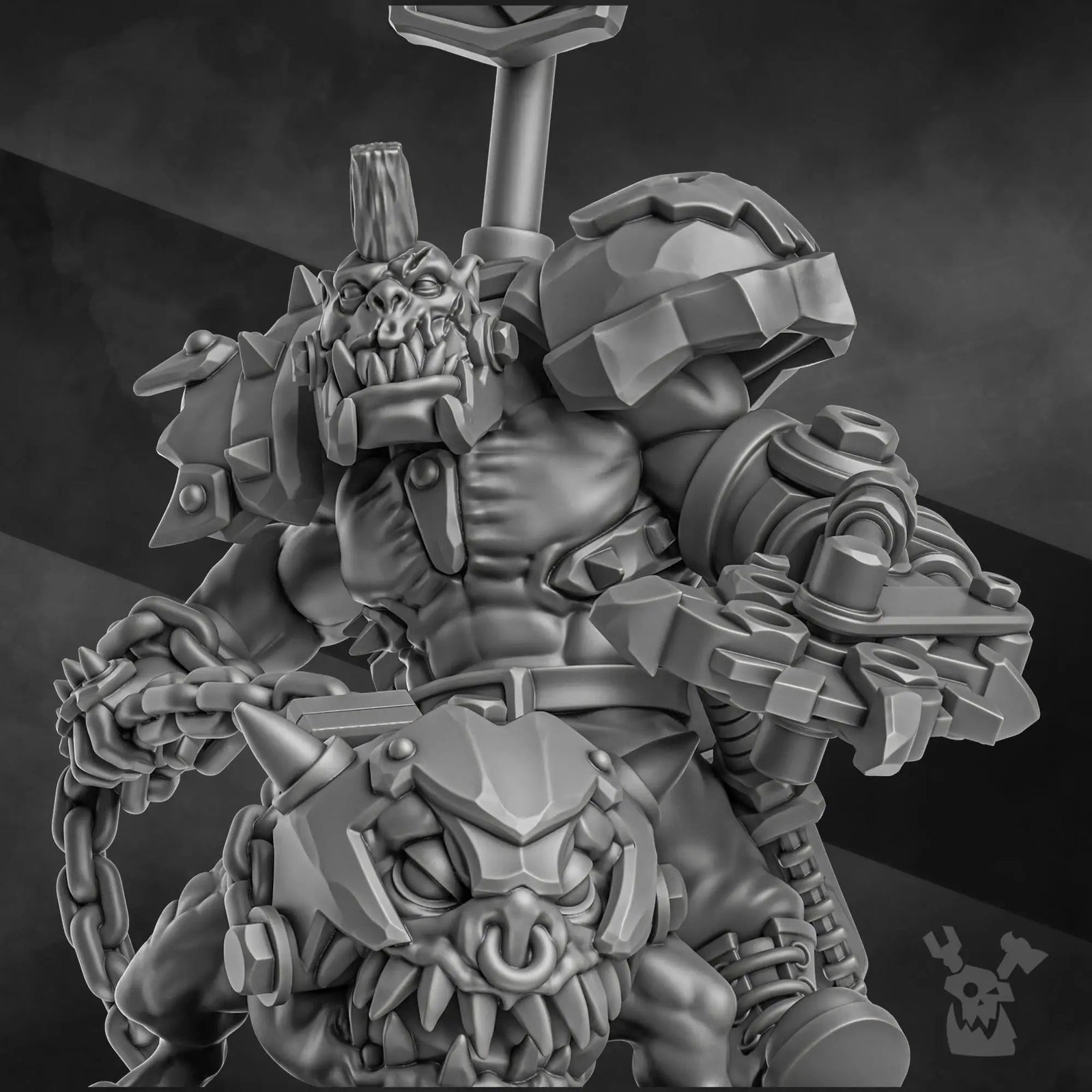 3D printed Zargok Da Hogmasta miniature by Last Hope Miniatures from DakkaDakka Miniatures, shown in detailed close-up.