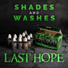 Acrylic washes for wargame miniatures by Last Hope Miniatures, featuring small bottles of paint with brush applicators.