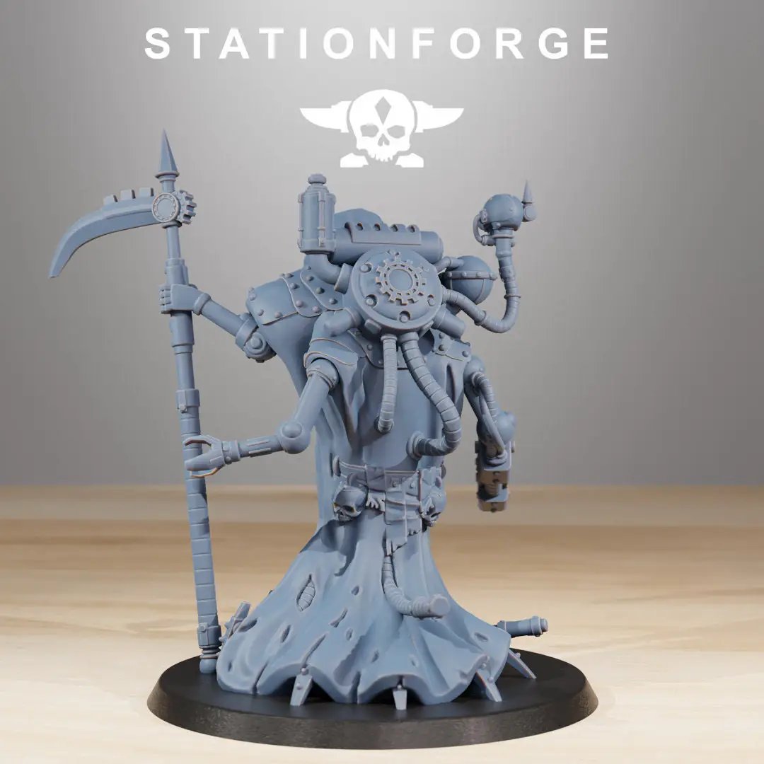 3D printed Scavenger Reaper miniature by StationForge Miniatures, detailed dark fantasy figurine from Last Hope Miniatures.