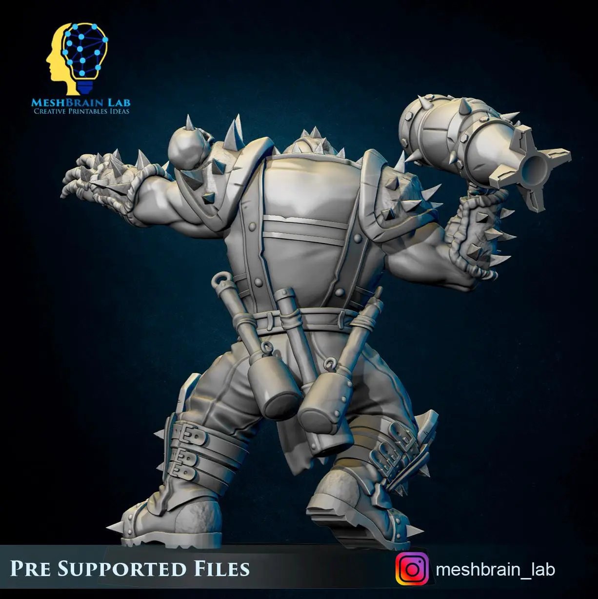 3D printed Ork Special Tank Attacker model by Meshbrain Labs Miniatures, detailed miniature figure for tabletop gaming.