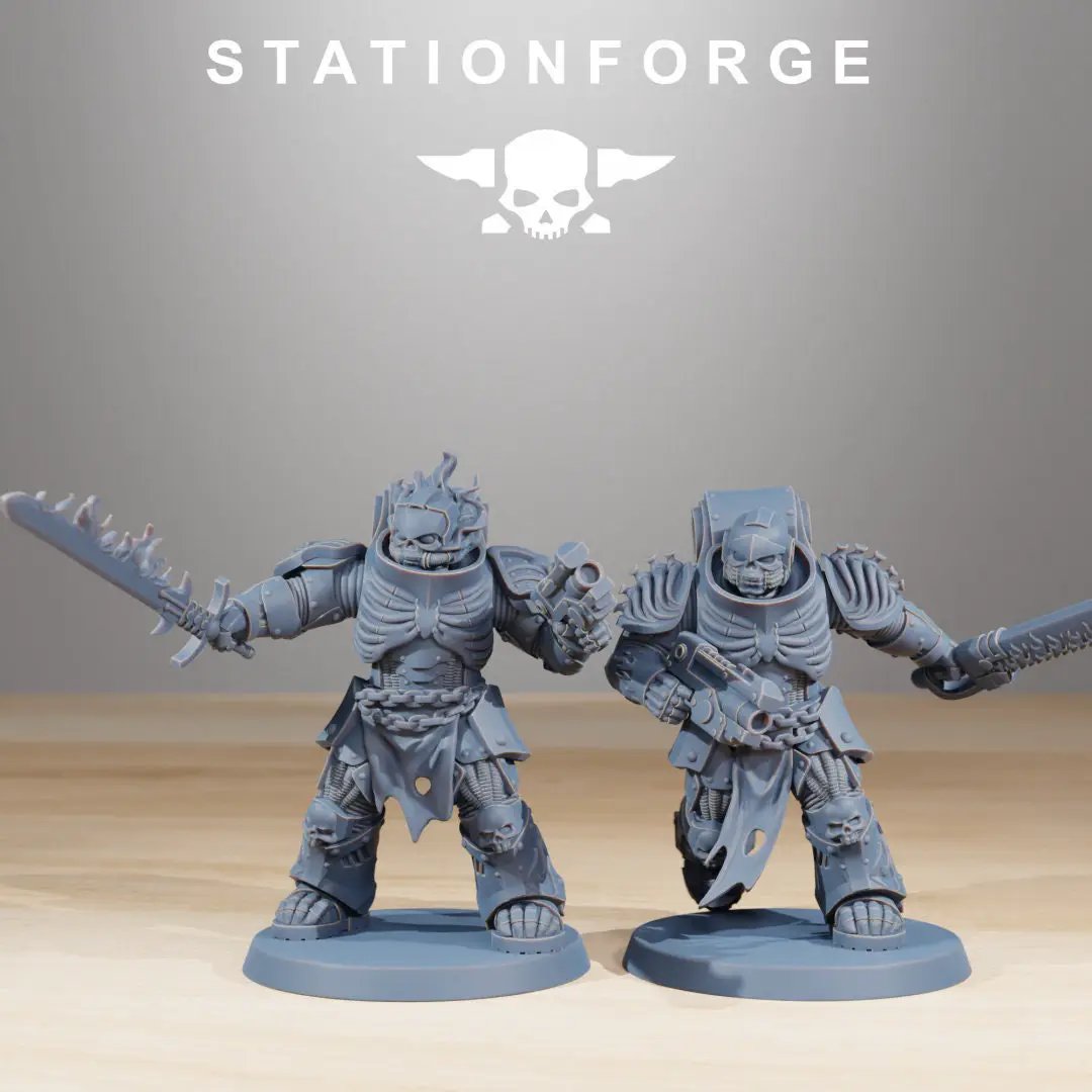 Group of 10 3D printed Socratis Doom Reapers miniatures by Last Hope Miniatures, featuring detailed undead warrior designs.
