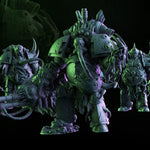 3D printed Toxin and Infected Dark Gods miniatures by Last Hope Miniatures, showcasing detailed fantasy creature figures.