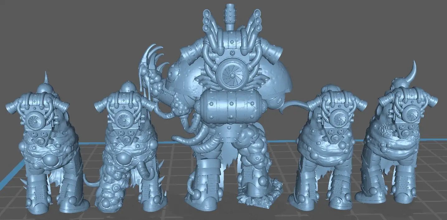 3D printed Toxin and Infected Dark Gods miniatures by Last Hope Miniatures, detailed fantasy tabletop gaming figures