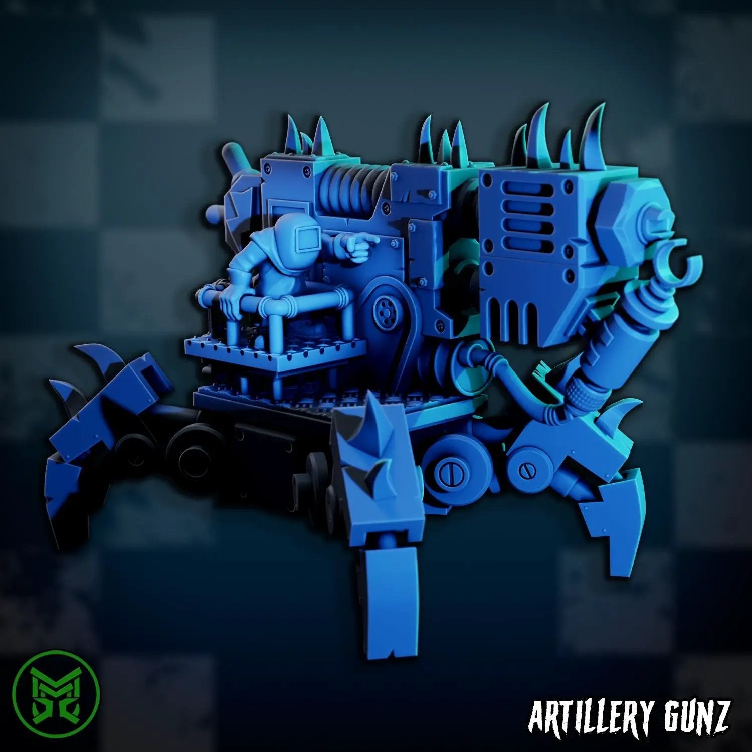 3D printed Artillery Goblins miniature by Last Hope Miniatures, detailed sculpt with goblins operating artillery weapon, Mekka Miniatures.