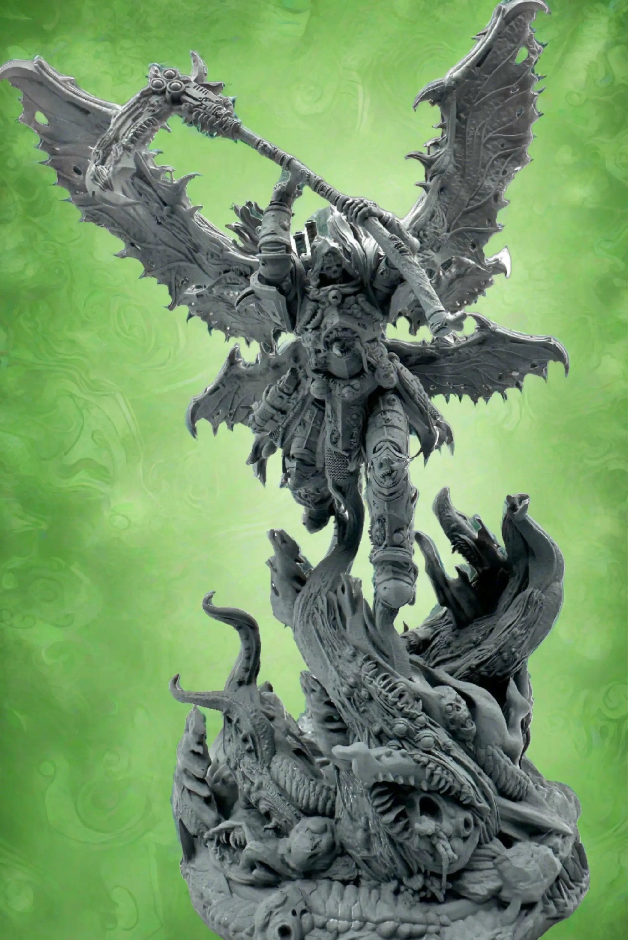 3D printed diseased reaper miniature by 3DArtGuy for Last Hope Miniatures, showing detailed skeletal figure with decay and tattered robes.