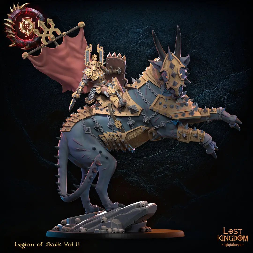 3D printed model of Karbal, the Undisputed by Lost Kingdom Miniatures, showing detailed sculpt and intricate design features.