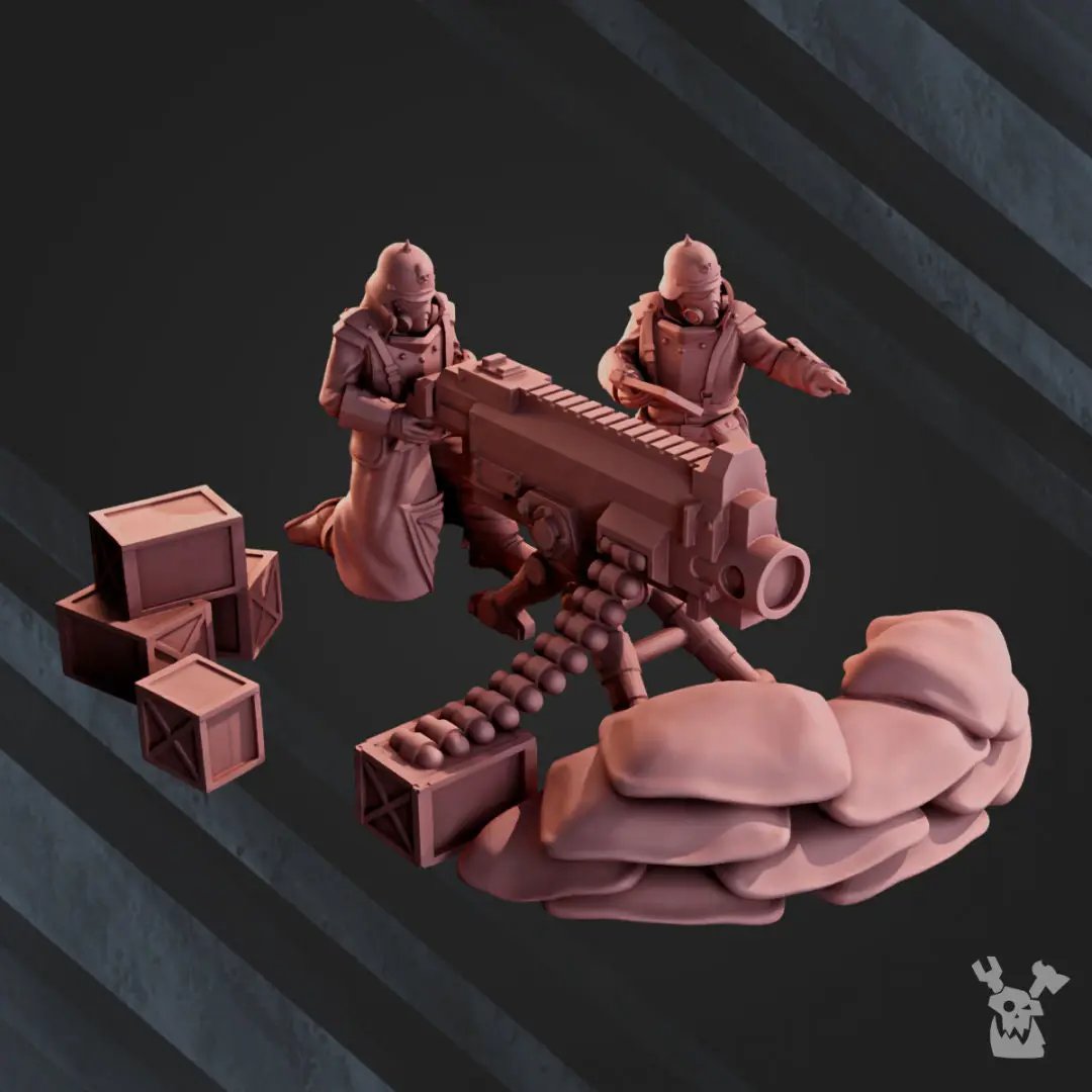 3D printed 2nd Death Division Heavy Weapons Team model by Last Hope Miniatures, detailed miniature figure for tabletop gaming.