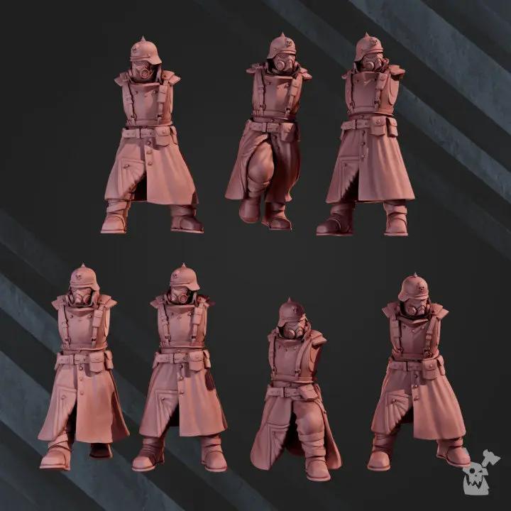 3D printed 2nd Death Division Infantry model kit by Last Hope Miniatures, assembled and detailed for tabletop gaming.