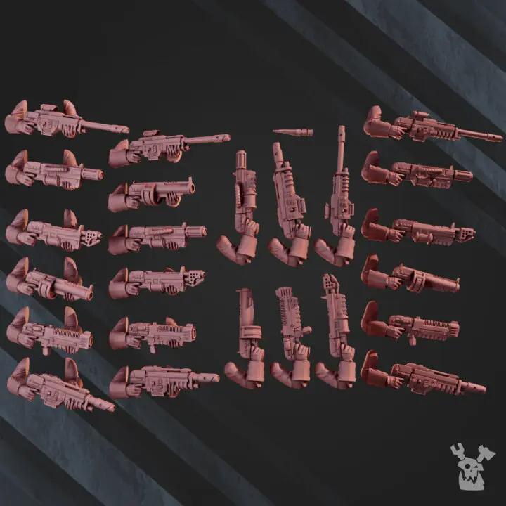 3D printed 2nd Death Division Infantry model kit by DakkaDakka Miniatures, assembled and detailed for tabletop gaming.