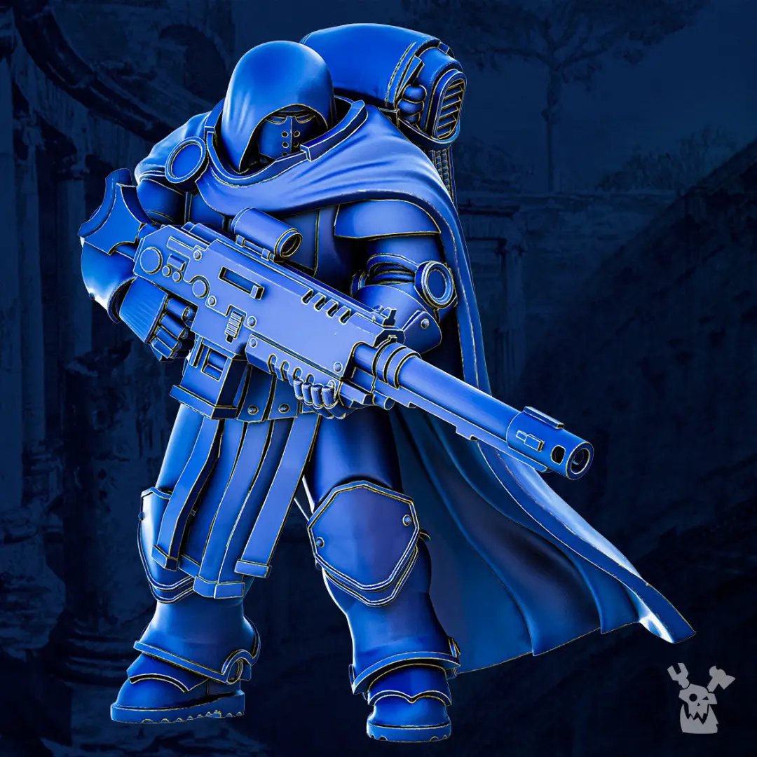 Three 3D-printed Acer Oculus Scout Sniper Squad models by Last Hope Miniatures for DakkaDakka, detailed sci-fi tabletop gaming miniatures.