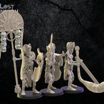 3D printed Amun-Re Command Group miniature by Lost Kingdom Miniatures, detailed model for tabletop gaming and collection.