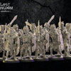 10 3D printed Amun-Re Guard models by Last Hope Miniatures for Lost Kingdom Miniatures, featuring detailed Egyptian-style warrior figures.