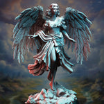 3D printed Angel of Love model by Last Hope Miniatures, detailed angel figure with wings and flowing robes.