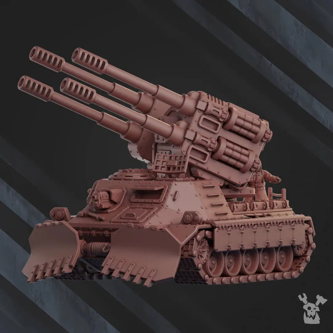 3D printed anti-aircraft cannon model by DakkaDakka Miniatures, detailed miniature weapon for tabletop gaming by Last Hope Miniatures