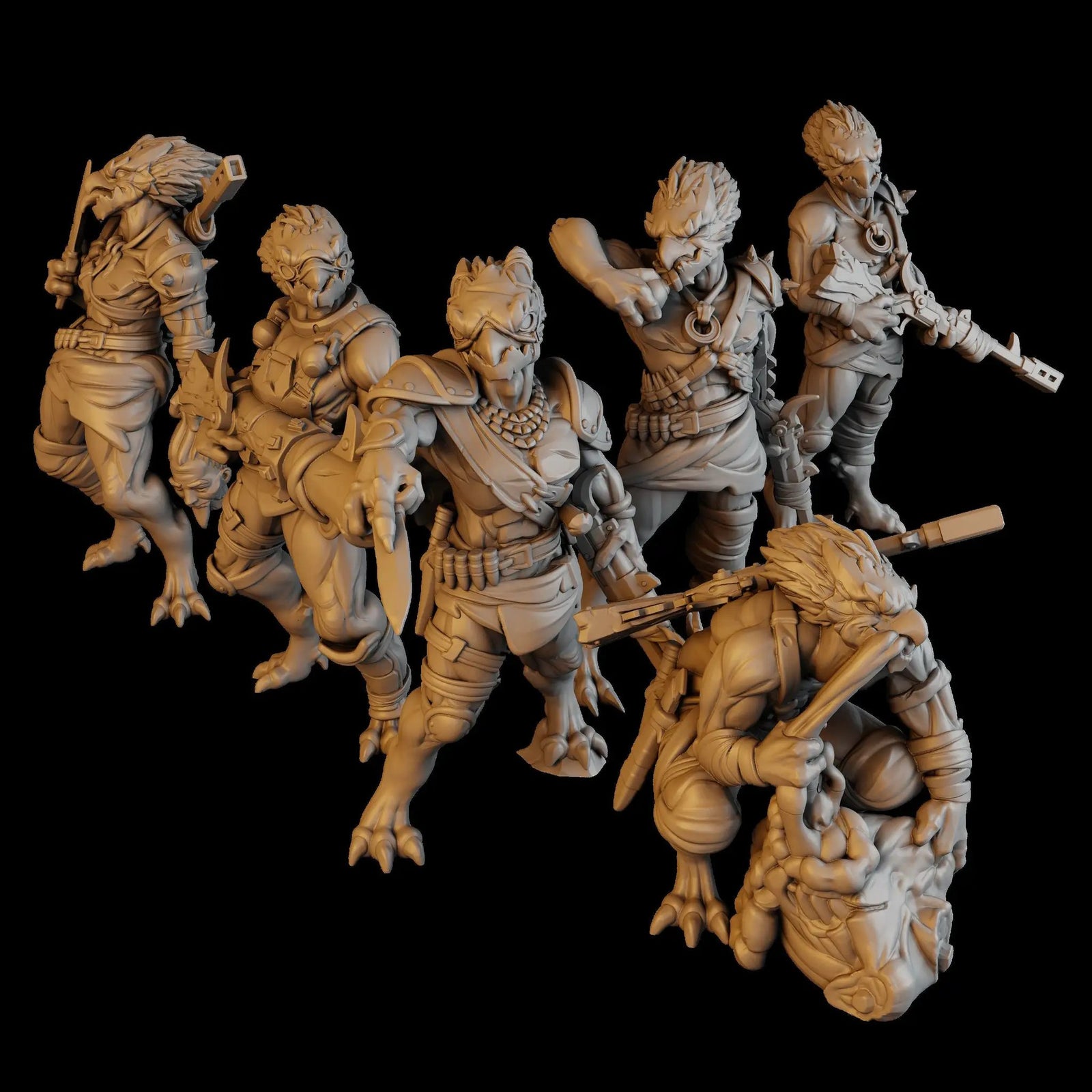 3D printed Anunnaki Tribe Hunters model by DakkaDakka Miniatures, detailed miniature figurine from Last Hope Miniatures collection