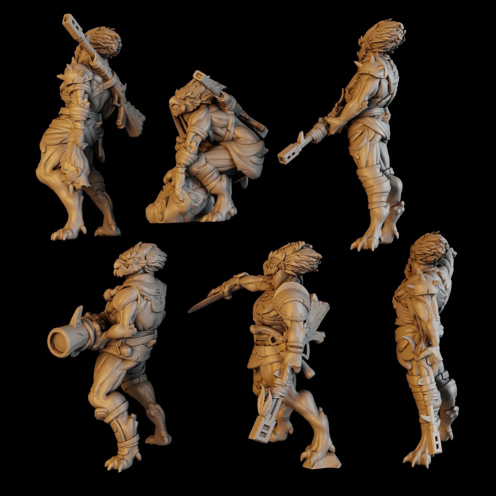 3D printed Anunnaki Tribe Hunters model by Last Hope Miniatures, featuring detailed warrior figures from DakkaDakka Miniatures.