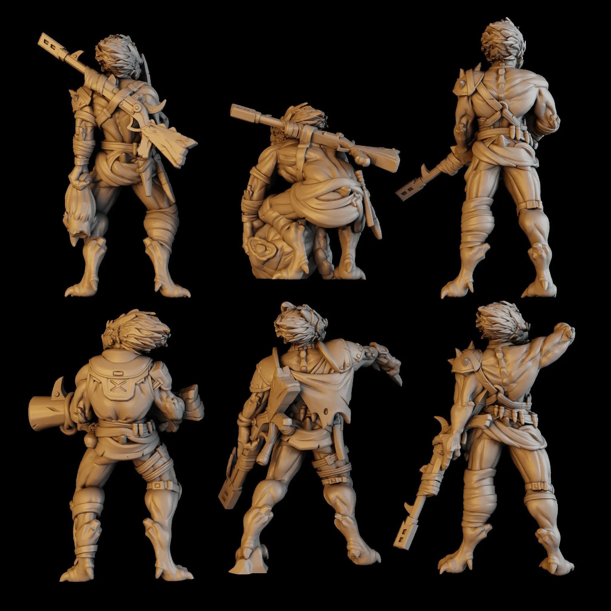 3D printed Anunnaki Tribe Hunters model by DakkaDakka Miniatures, detailed fantasy miniature figure for tabletop gaming.