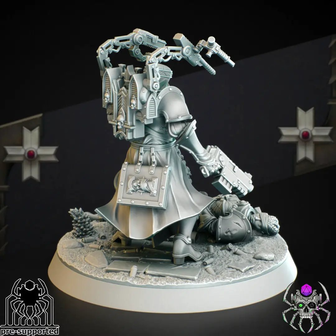 3D printed Apothecary Widow model by Last Hope Miniatures, detailed miniature figure with intricate design and accessories.