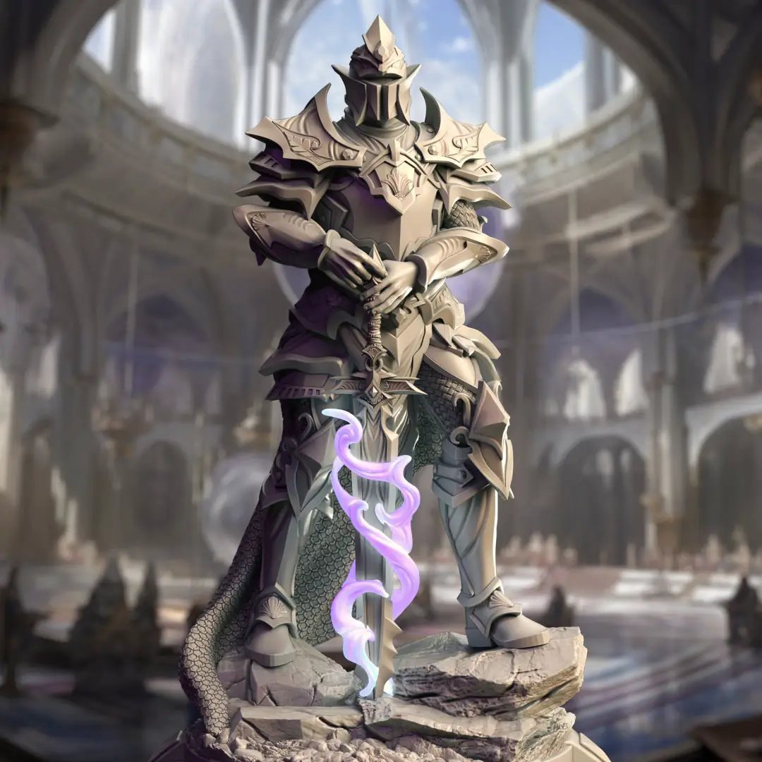 3D printed Arcane Paladin model from Last Hope Miniatures by DM Stash, detailed fantasy miniature figure on a display base.