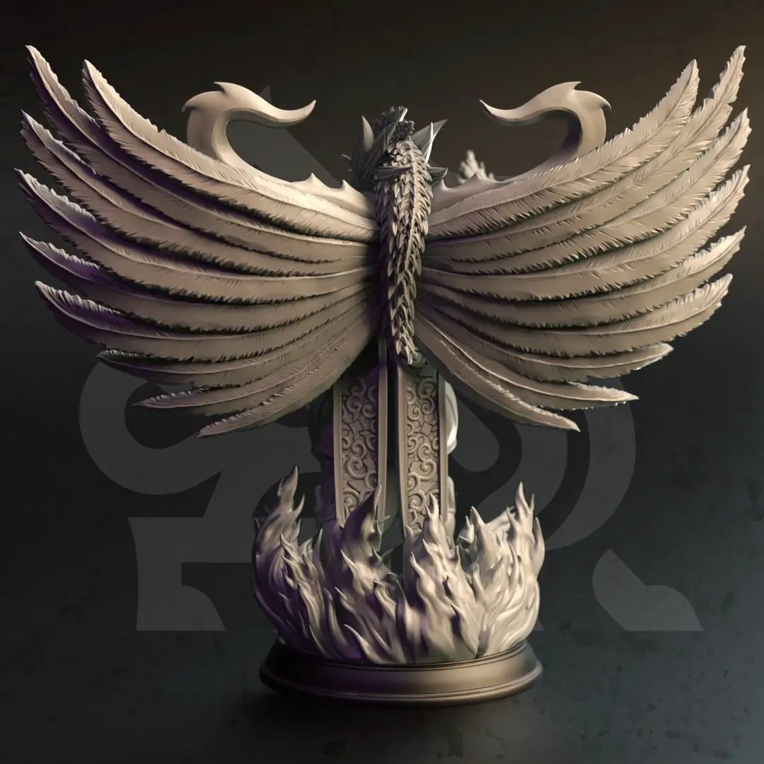 3D printed Arcane Phoenix Construct model by Last Hope Miniatures, featuring intricate details and vibrant fantasy design.