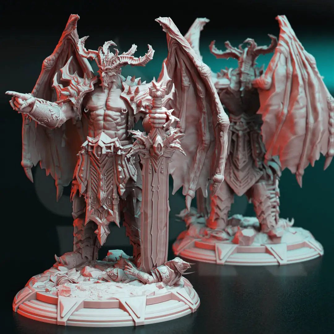3D printed Arch Devil model by Last Hope Miniatures, detailed fantasy figure from DM Stash on a white background.