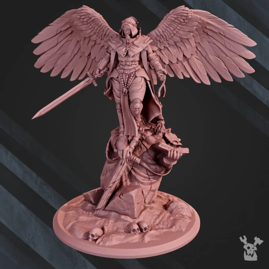 3D printed Archangel Elizabeth model by DakkaDakka, detailed miniature from Last Hope Miniatures series.