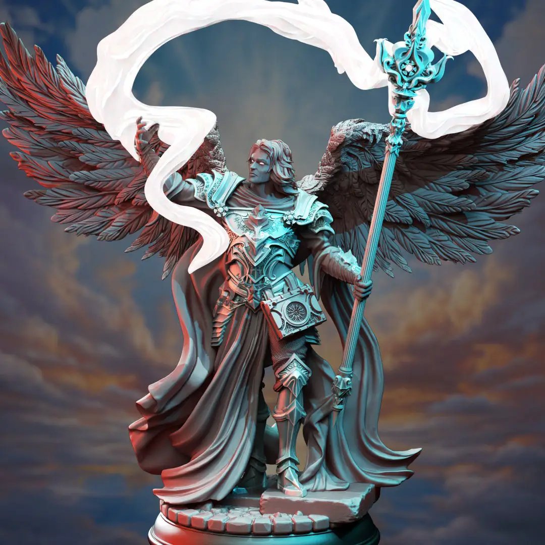 3D printed Archangel of Wisdom model by Last Hope Miniatures, featuring detailed angelic figure with wings and intricate design.