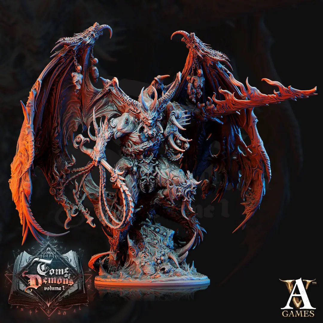 3D printed Armaros Chaos Incarnate model by Last Hope Miniatures, detailed fantasy miniature for tabletop gaming.