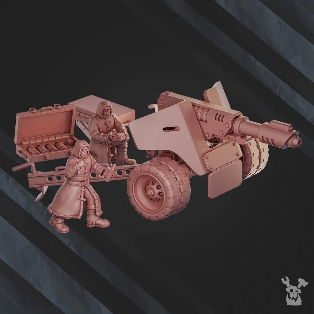3D printed artillery squad model by Last Hope Miniatures, featuring detailed miniature artillery units for tabletop gaming.