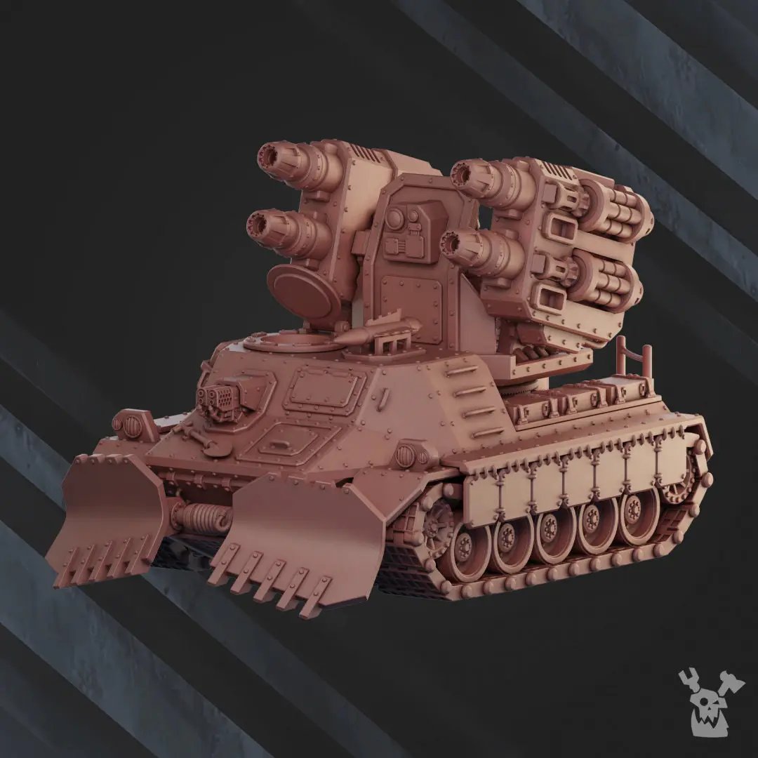 3D printed artillery tank model by Last Hope Miniatures, featuring detailed military tank design from DakkaDakka Miniatures.