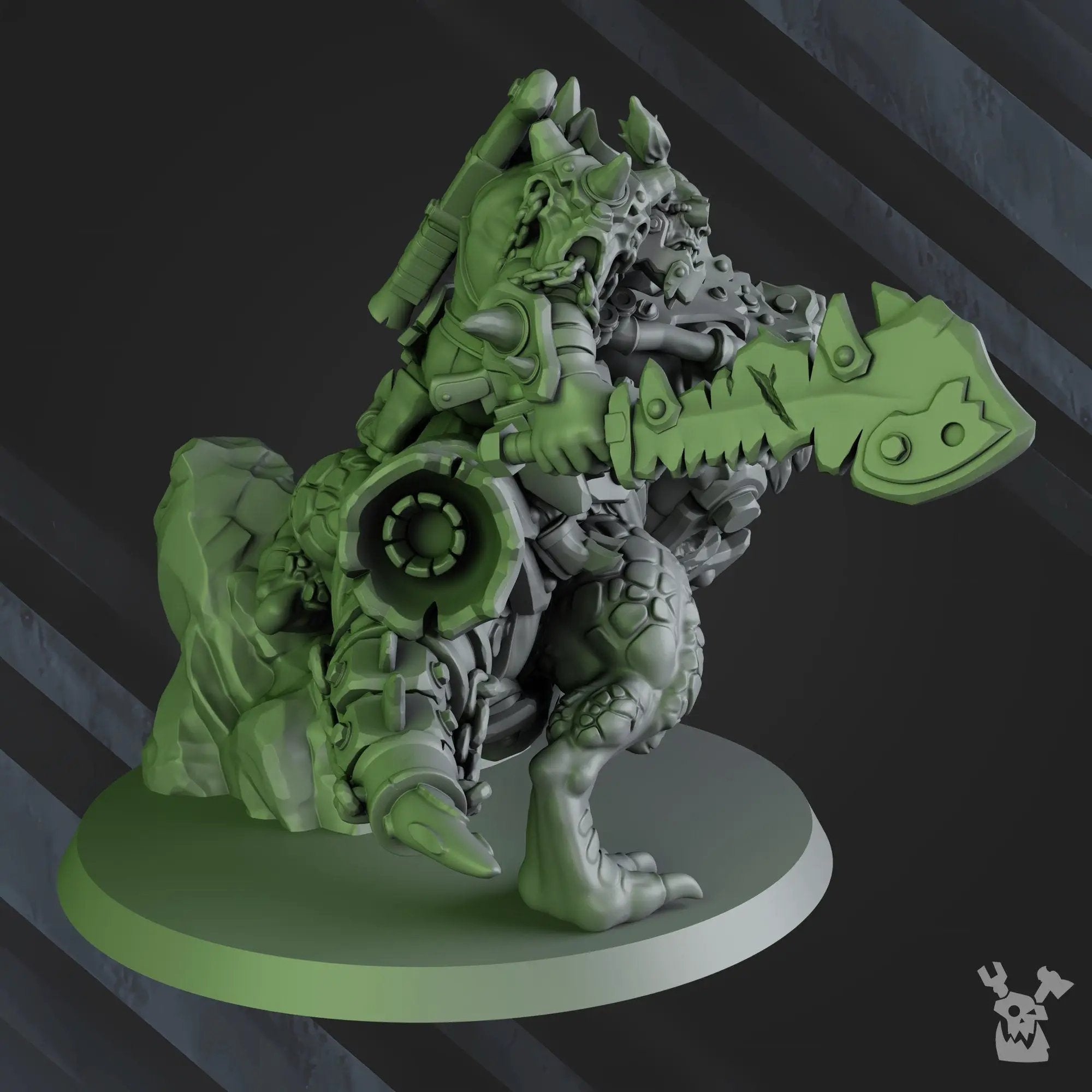 3D printed Arzott Big Toof model by Last Hope Miniatures on Supahog, featuring detailed orc-like character with large tusks and vibrant colors