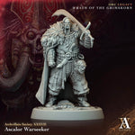 3D printed Ascalor Warseeker model by Last Hope Miniatures, detailed fantasy figure from Archvillain Games for tabletop gaming.