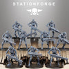 Set of ten 3D printed Astronet Infantry models by Last Hope Miniatures, detailed sci-fi miniatures for tabletop gaming.