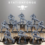 Set of ten 3D printed Astronet Infantry models by Last Hope Miniatures, detailed sci-fi miniatures for tabletop gaming.
