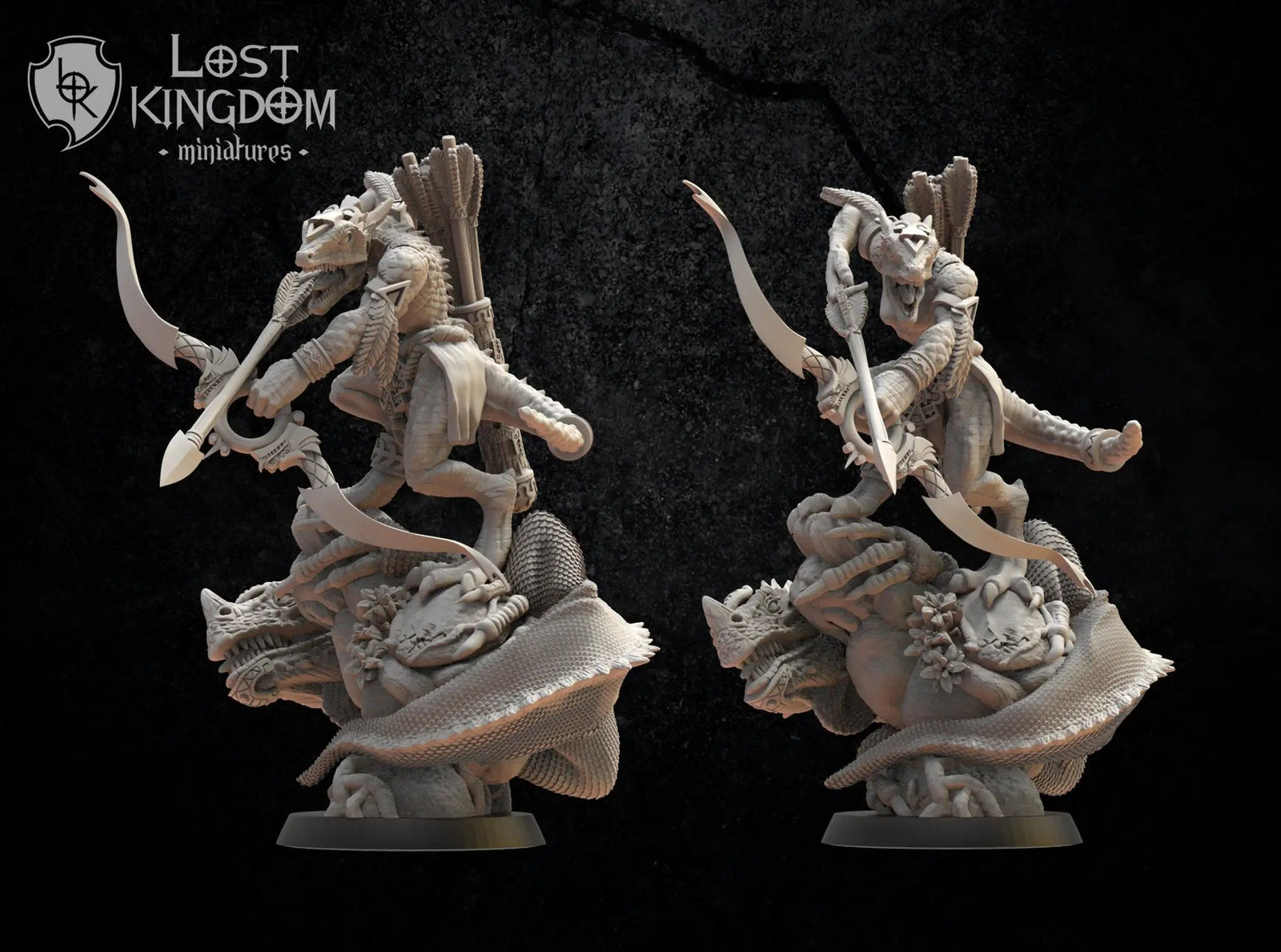 3D printed Atlacoya Sunarcher model by Lost Kingdom Miniatures, detailed fantasy figure on a scenic base.