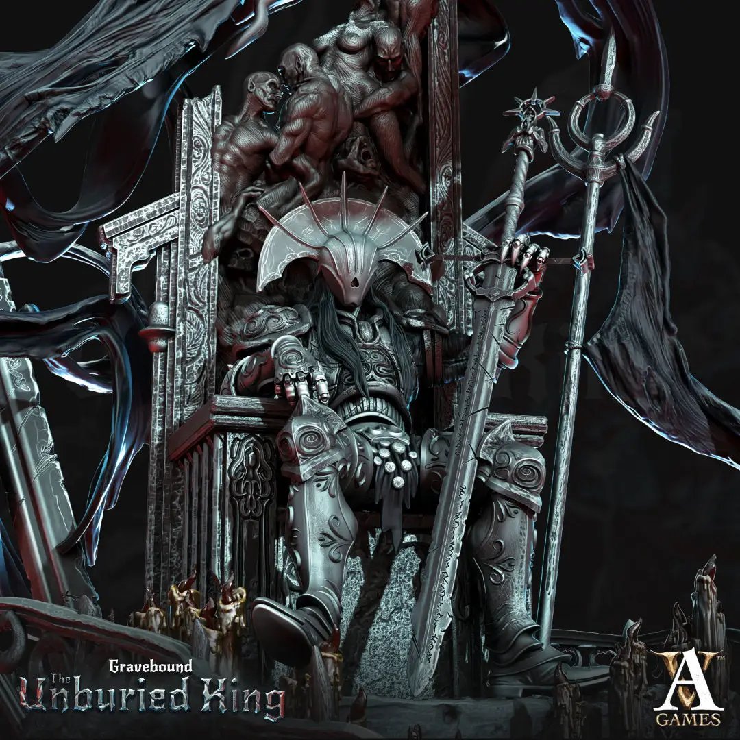 3D printed Atrum Rex model by Last Hope Miniatures, featuring detailed design and intricate textures from Archvillain Games.