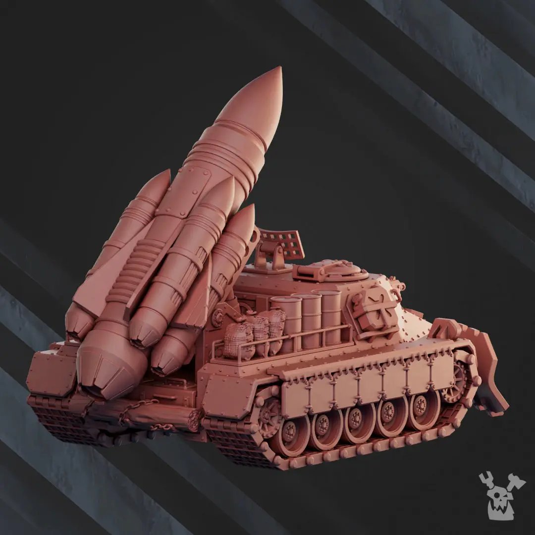3D printed automated missile launcher model by Last Hope Miniatures, detailed miniature for tabletop gaming or display.