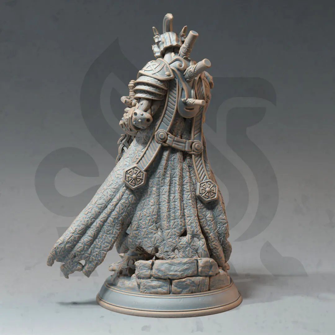 3D printed automaton champion model by Last Hope Miniatures, detailed mechanical design for tabletop gaming or display.