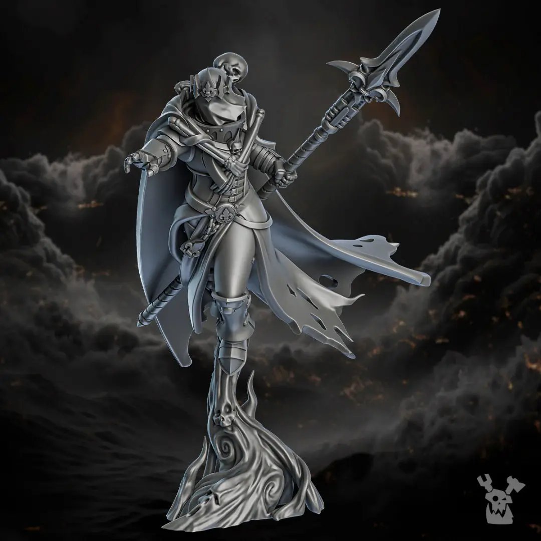3D printed Mourner avatar model by DakkaDakka Miniatures, designed for Last Hope Miniatures, showcasing detailed miniature craftsmanship.