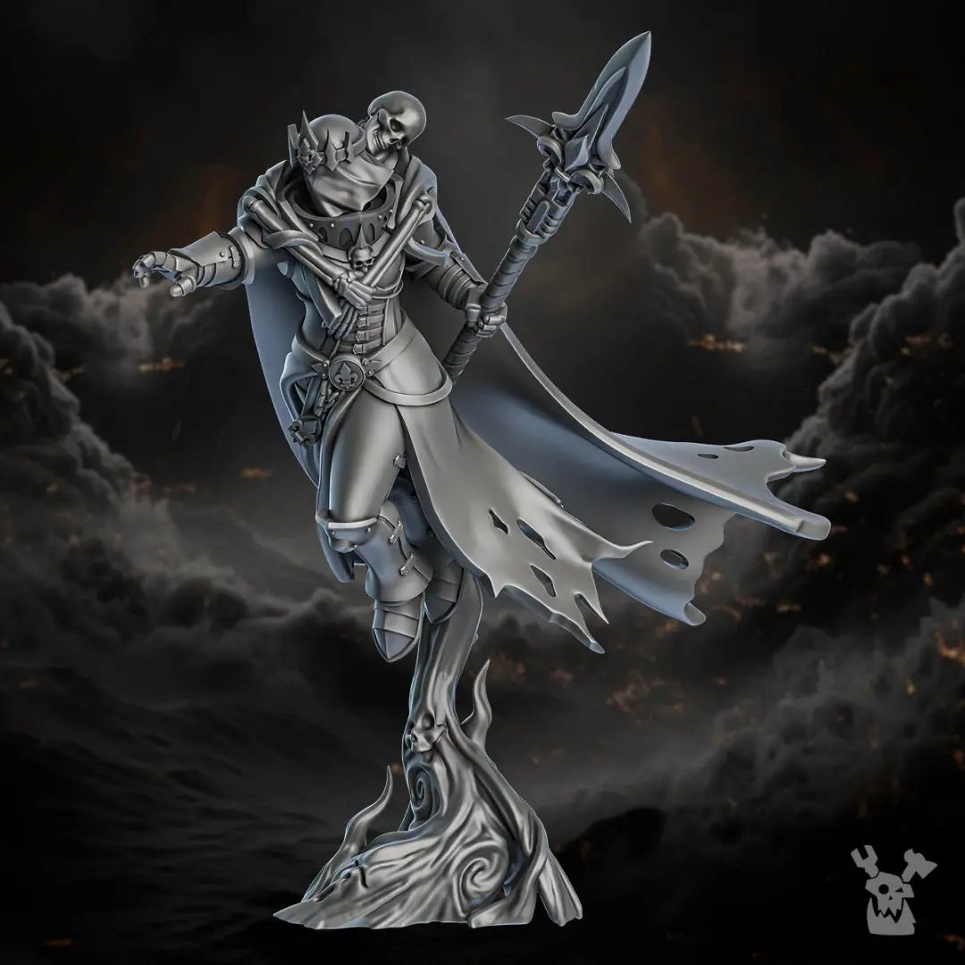 3D printed model of the Mourner avatar by DakkaDakka Miniatures, detailed miniature figure from Last Hope Miniatures.