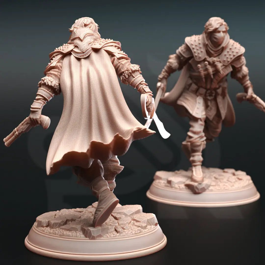 3D printed Bandit Boss model by Last Hope Miniatures, featuring detailed sculpting and dynamic pose for tabletop gaming.