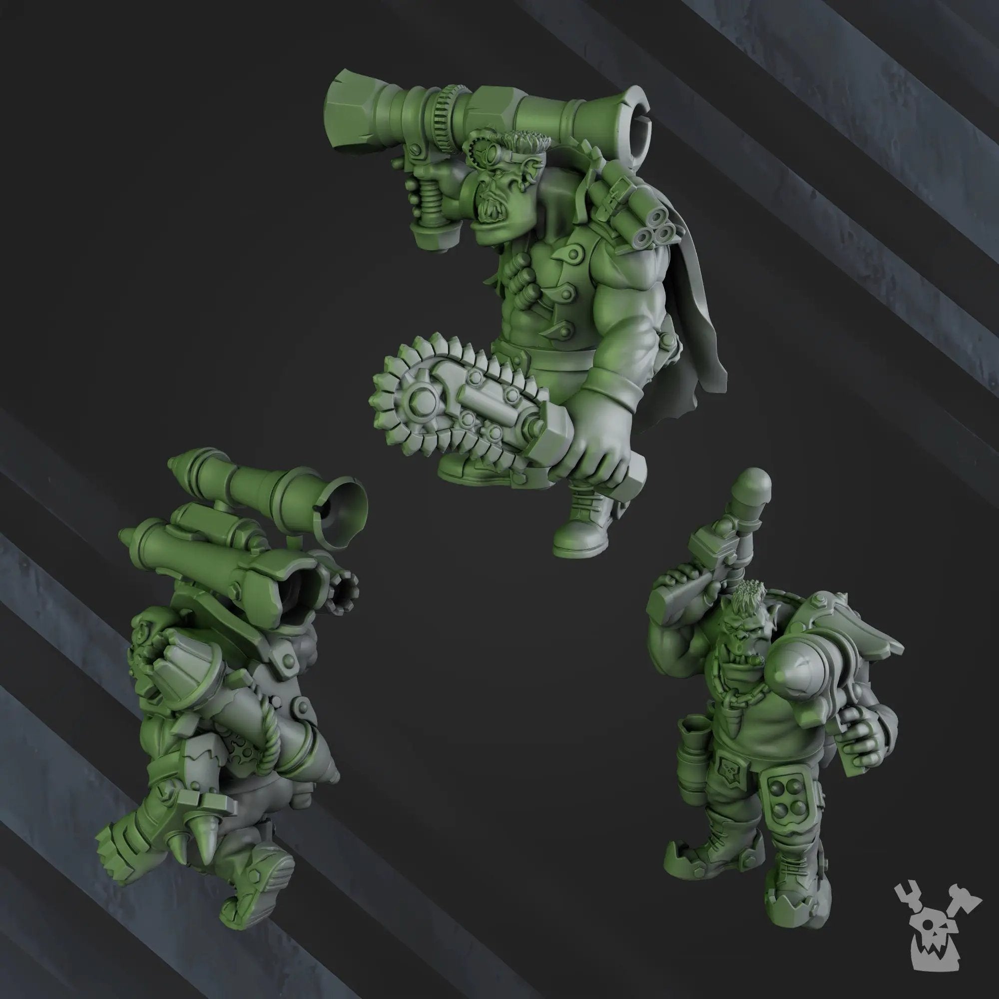 3D printed Bazooka Boyz model by DakkaDakka Miniatures, mounted on a display base, showing detailed miniature figure for tabletop gaming.