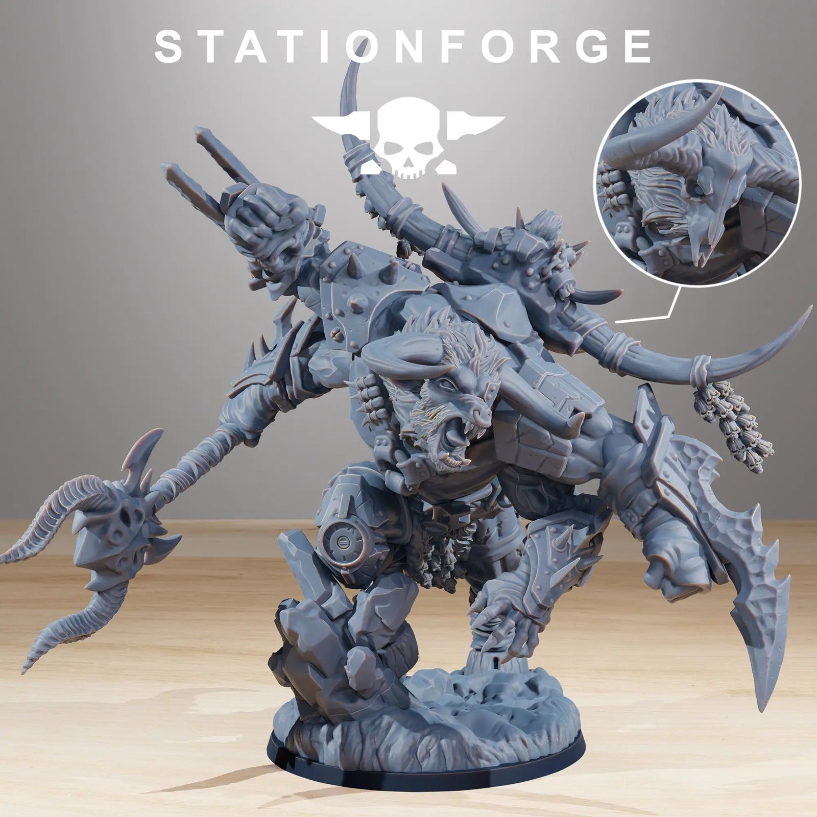 3D printed Beast Boss model by StationForge Miniatures, detailed fantasy creature figure from Last Hope Miniatures series.