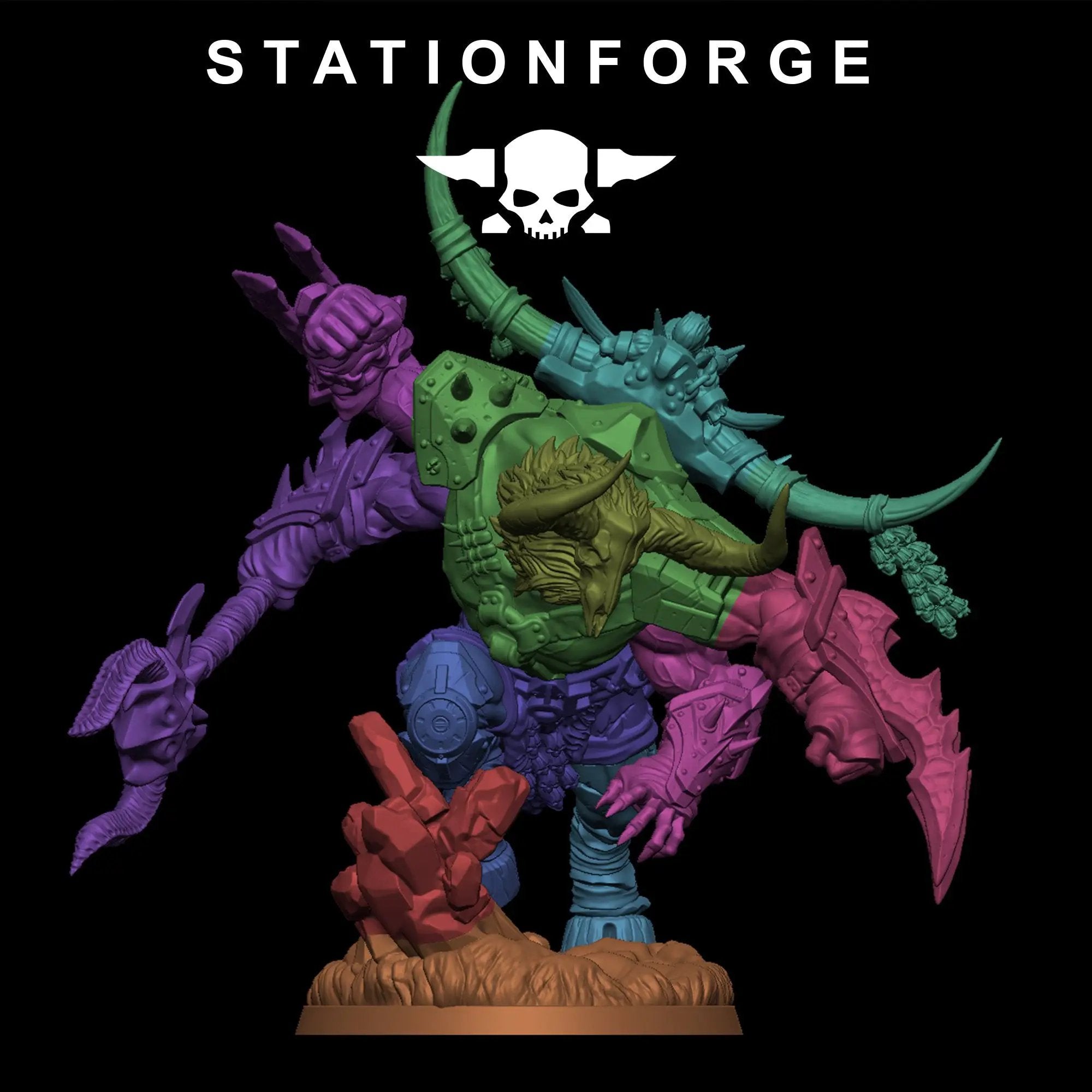 3D printed Beast Boss model by StationForge Miniatures, detailed fantasy creature from Last Hope Miniatures, featuring intricate sculpting.