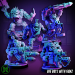 3D printed model of Big Boyz with Gunz by Last Hope Miniatures, featuring detailed group rifles and miniature figures.