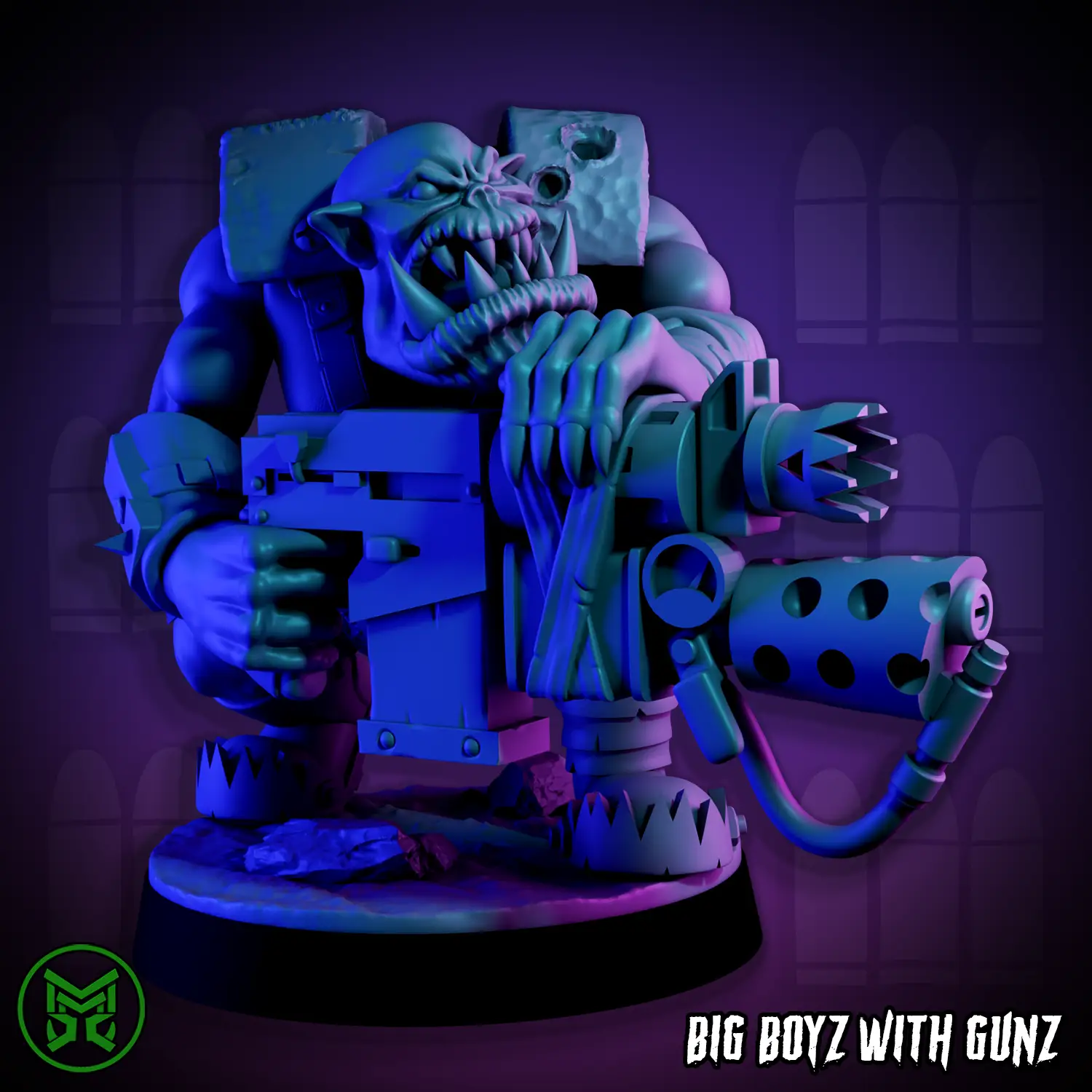 3D printed Big Boyz with Gunz model by Last Hope Miniatures, featuring detailed sci-fi military figures with weapons.