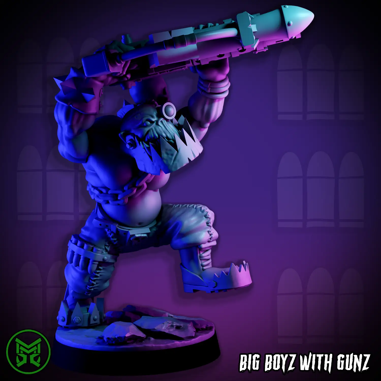 3D printed Big Boyz with Gunz model by Last Hope Miniatures, featuring detailed figures holding guns and distinctive character design.